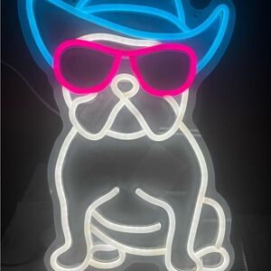 Neon Frenchie Light with Blue and Pink Accents